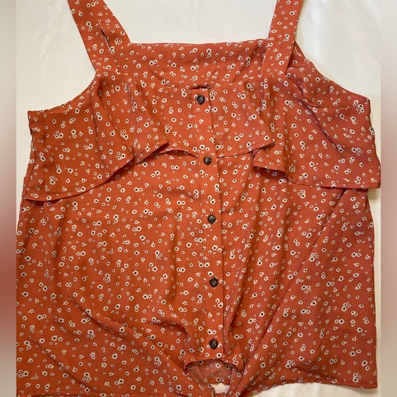 Studio B by Bobeau size large pink/redish and white flower tank top - Picture 2 of 4